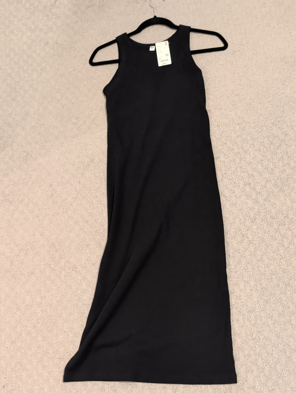 Uniqlo Black Tank With Padded Bra Maxi Dress